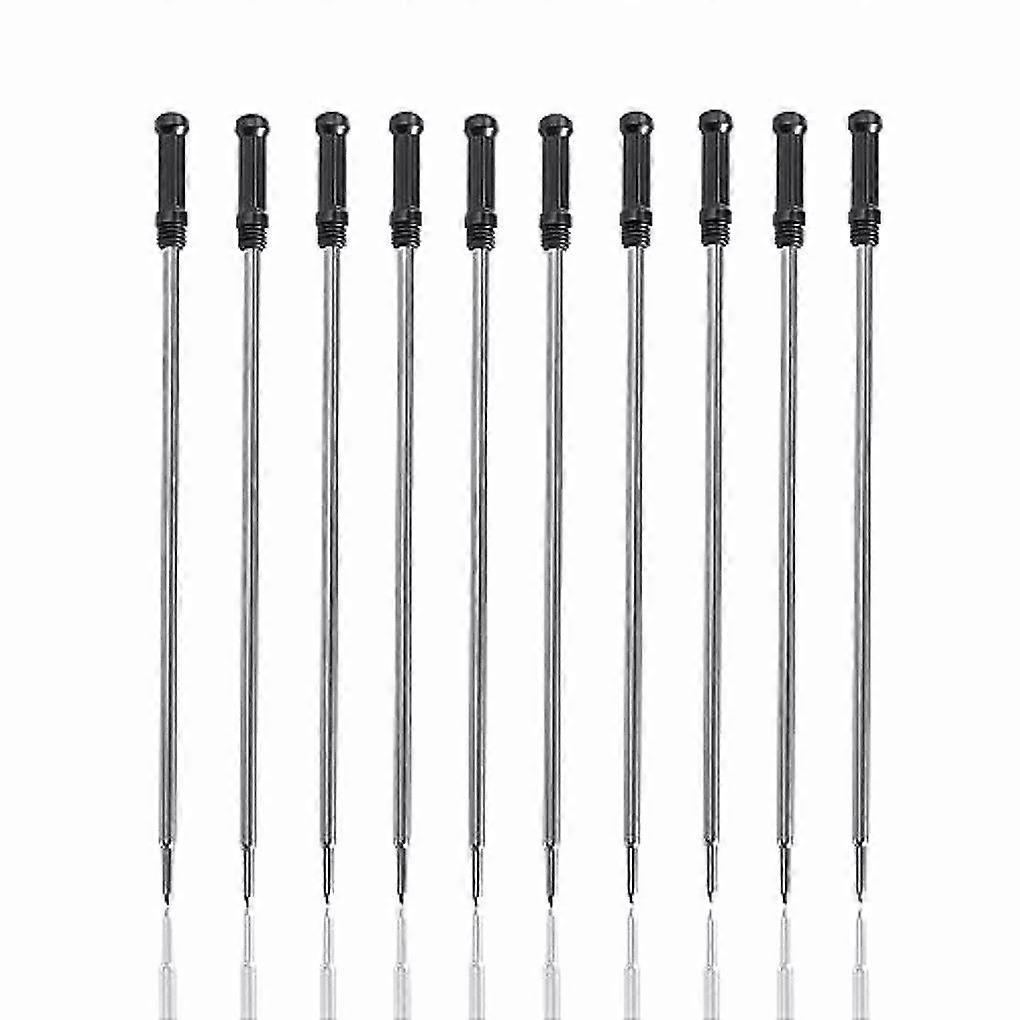 10x Black Metal Made Ballpoint Pen Refills High Performance And Durability Replacement Tip