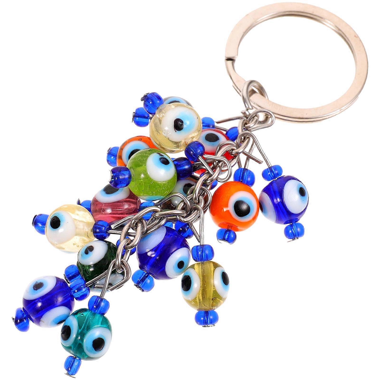 Evil Eye Keychain Decorative Key Ring for Backpack Pendant 5Pcs Set