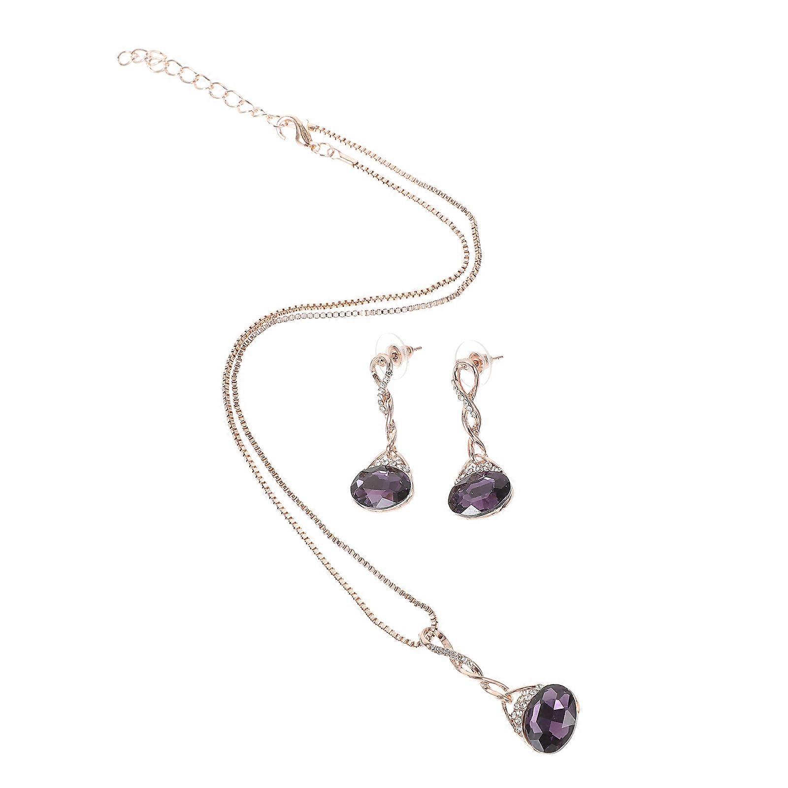 Bride Jewelries Pendant Necklace and Earrings Set 4Sets