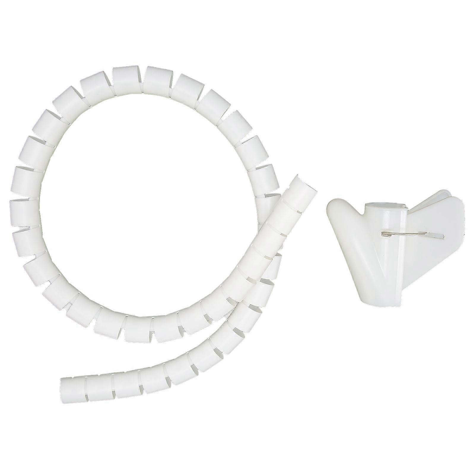 Organisateur de gaines de câbles, tube d'enroulement de gestion de fils spiralés, type ouvert avec clip, 10 mètres, blanc, diamètre 16 mm