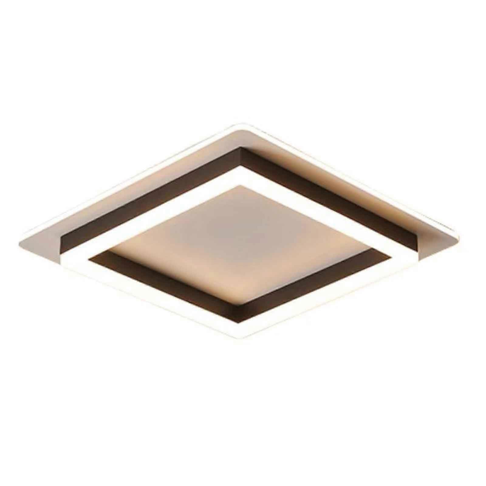 Ceiling Light Square LED Flush Mount, Acrylic Shade, Black Finish, For Bedroom, Dining Room, Kitchen Island