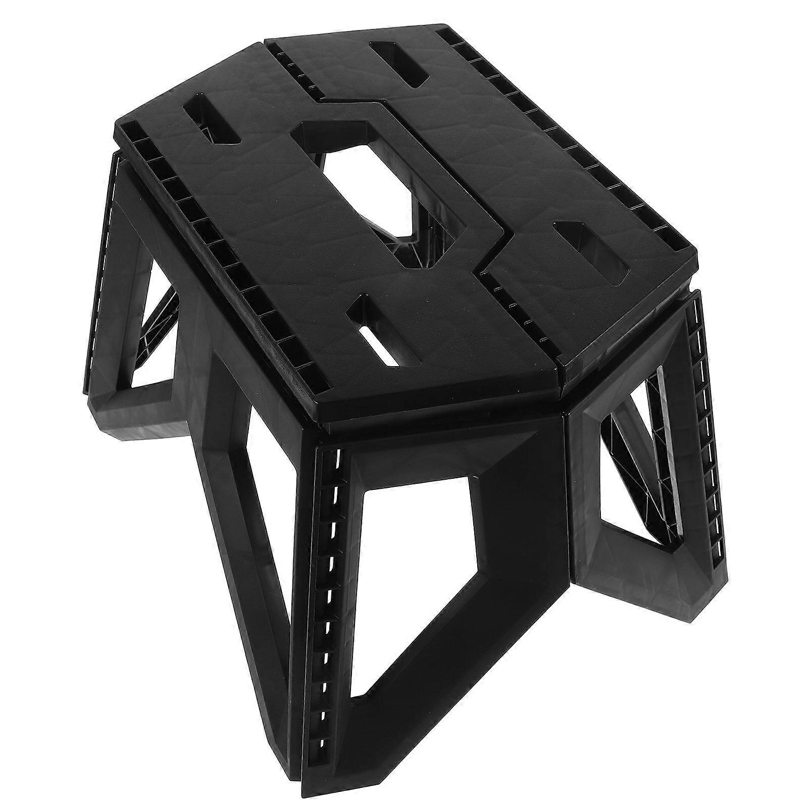Portable Folding Chair Folding Step Stool for Bathroom Use Black