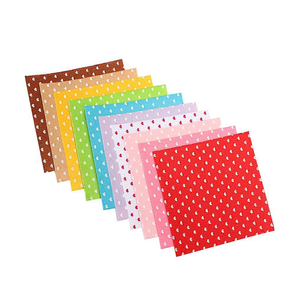Multicolor DIY Nonwoven Fabric Felt Slices for Handmade Crafts 10Pcs Heart