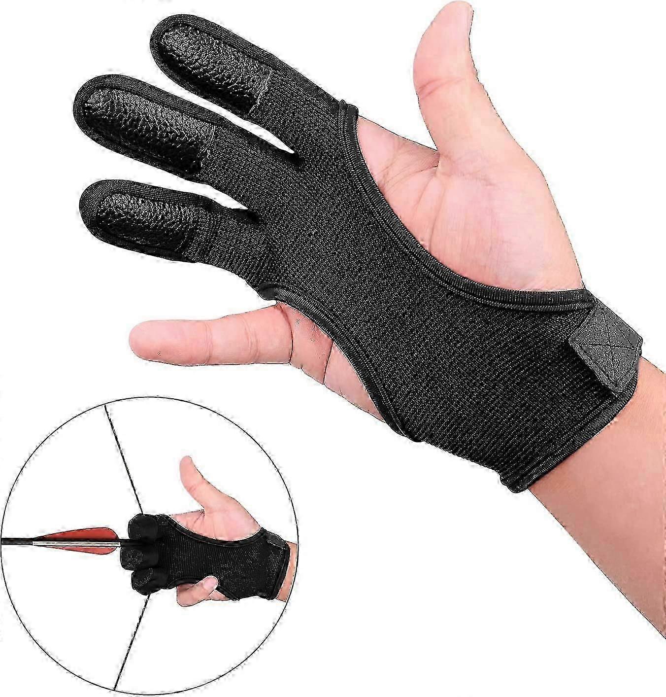 Bogenschießhandschuh drei Finger, Leder Bogenschießen Schutzhandschuhe, Bogenschießen Schießhandschuhe für Kinder Jugend Erwachsene Anfänger, Bogenschießen Schutzausrüstung Zubehör