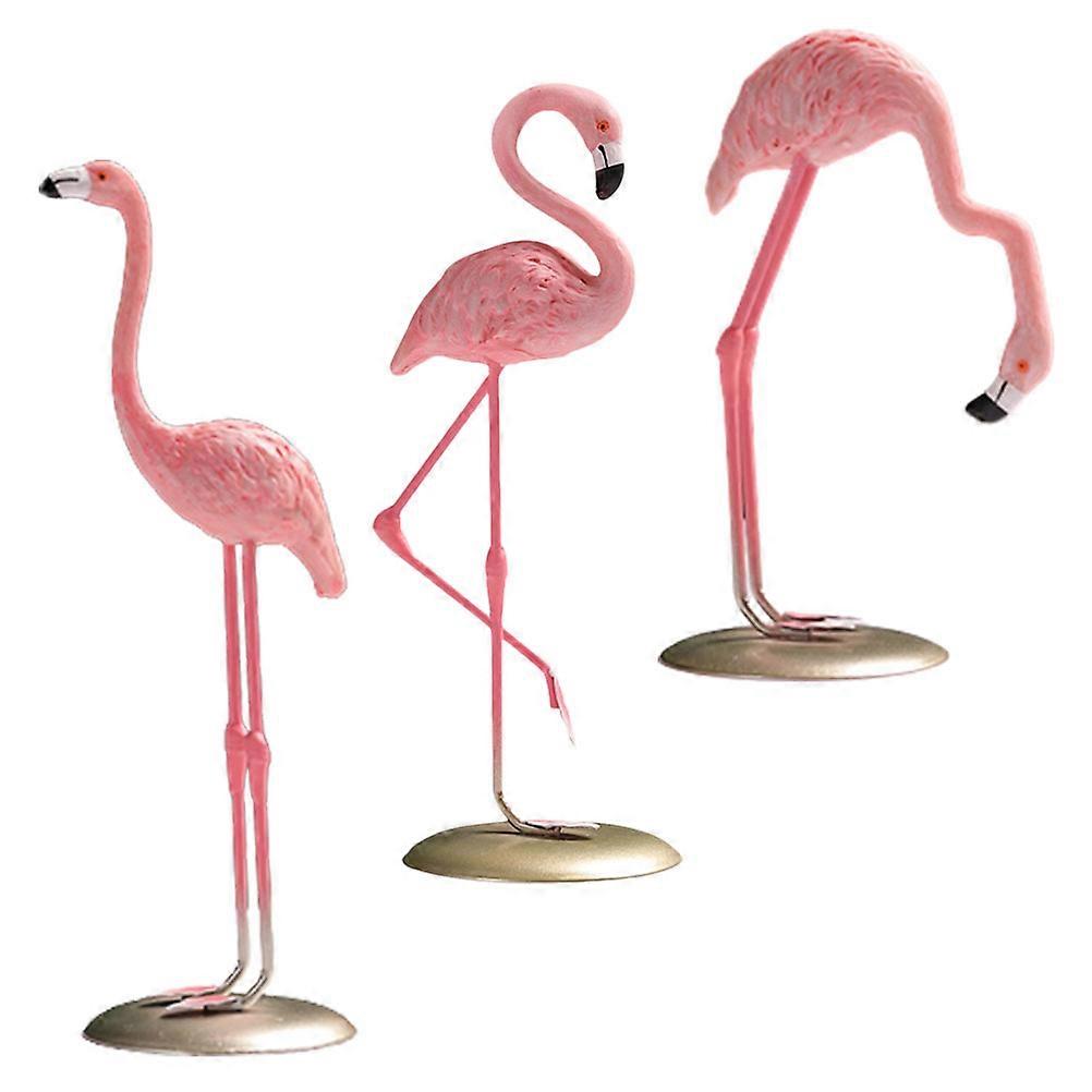 Decorative Resin Flamingo Ornament Realistic Design For Desktop Home Office Decor 20X7X7CM Simple Style 6 Pcs