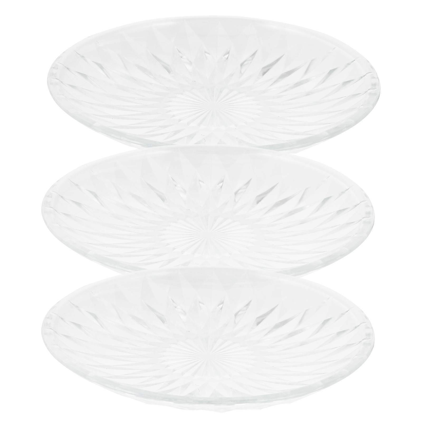 Glass Storage Plates for Home Snack Serving Transparent 9Pcs Set