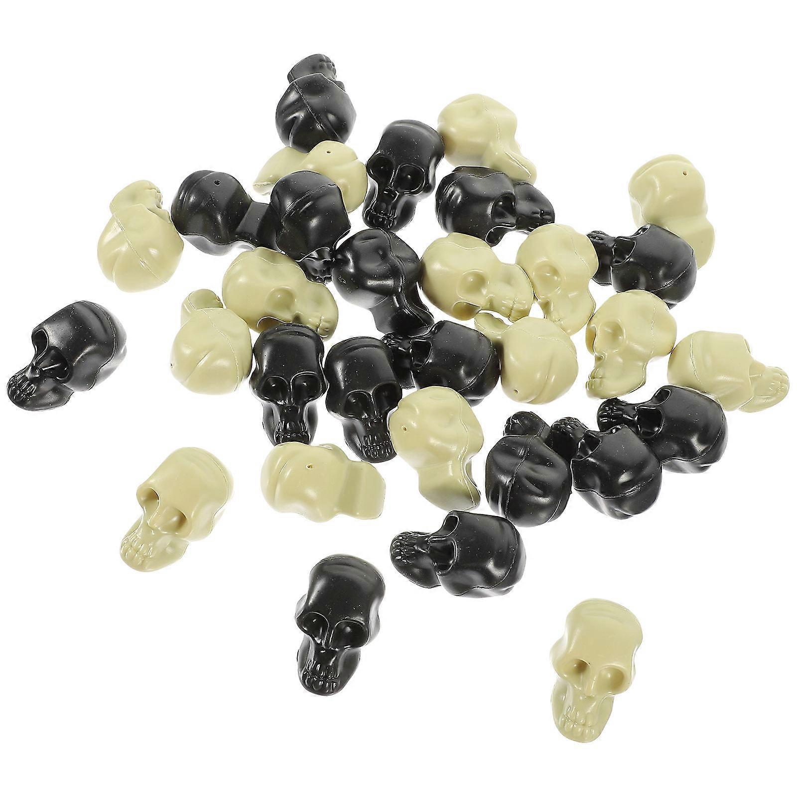 120Pcs Mini Plastic Skulls for Halloween Decoration Props