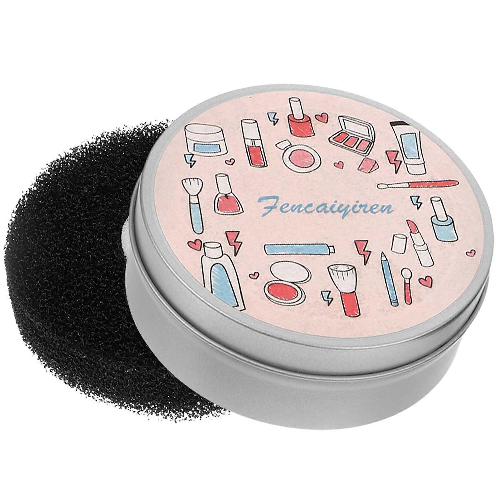 Makeup Cleaning Sponge Portable Brush Cleaner with Iron Box 4Sets