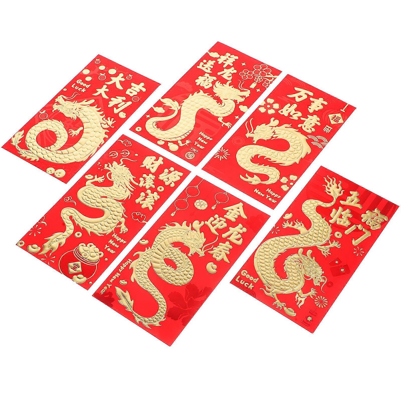Lucky Money Pockets 30Pcs Red Envelopes For Cash Cash Envelopes Rectangular Traditional Design Suitable For Occasions