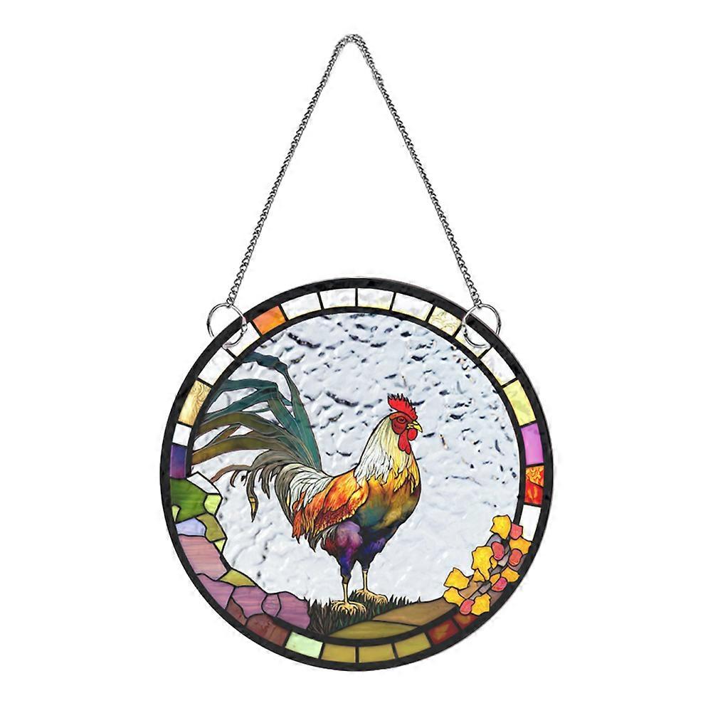 Square Acrylic Rooster Modeling Pendant Wall Decor For Balcony Office 3 Sets