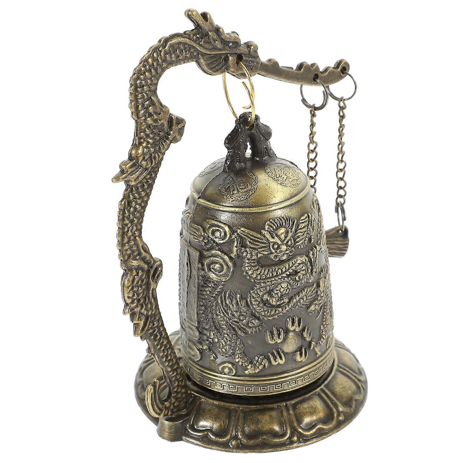 Antique Craftsmanship Dragon Pattern Bell Clock Home Office Decor 5Pcs