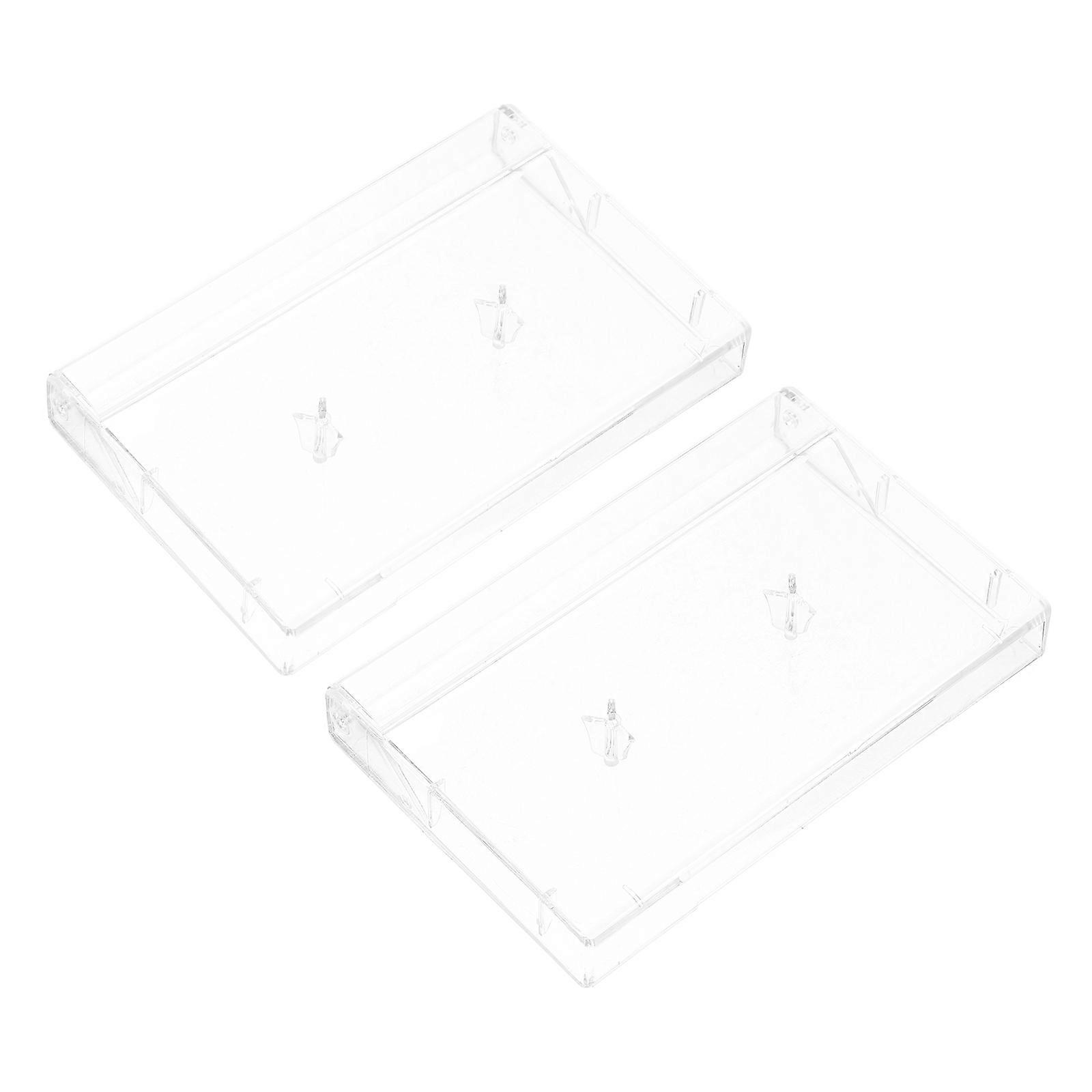 Clear Tape Packing for Storage 4Pcs Transparent Plastic Storage Boxes for Cassettes