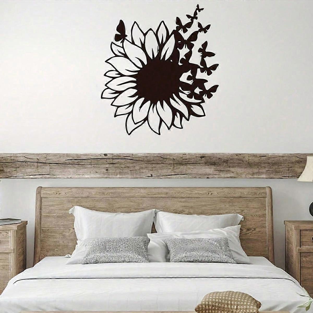 1PC Sunflower and Butterfies Hanging Metal Wall Décor for Home Interiors