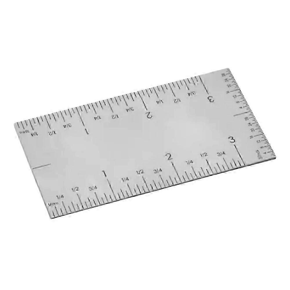 Square Edge Ruler, 3 inch Pocket Rule,Durable Stainless Slide Precision Rule