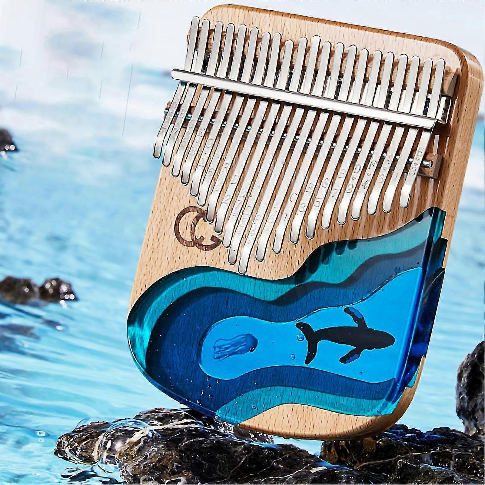 Portable Pouce Piano Multiples Tons Mini Résine Kalimba Doigt Pincé Instrument De Musique 21 Tons Baleine
