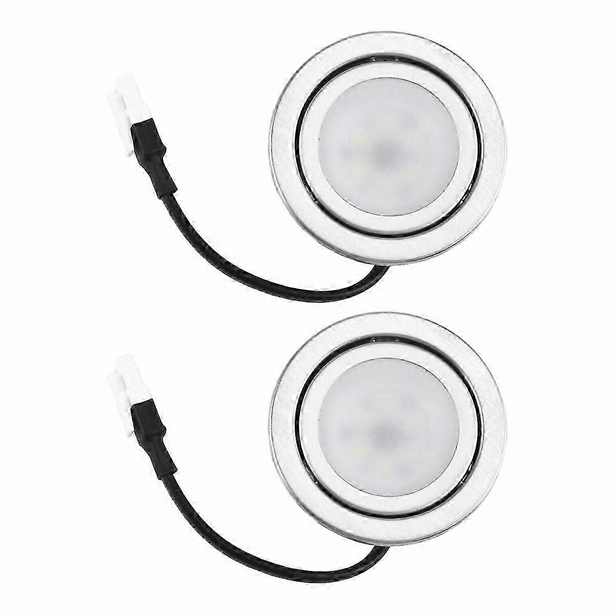 Lot de 2 ampoules LED pour hottes de cuisine, 12 V CC, remplacement en acier inoxydable, couleur argent.
