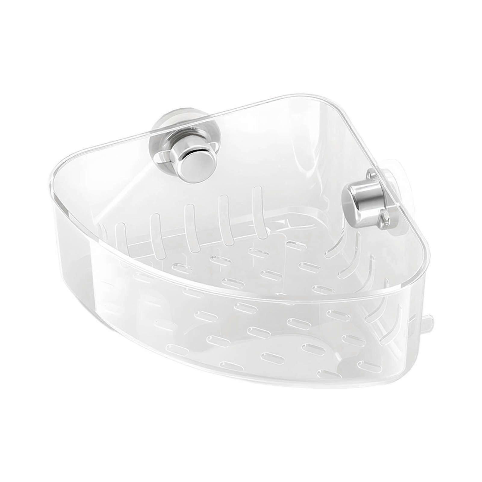 Suction Cup Sink Corner Rack Large Capacity Strong Load-bearing Easy to Install Multifunctional Kitchen Sink Caddy Organizer