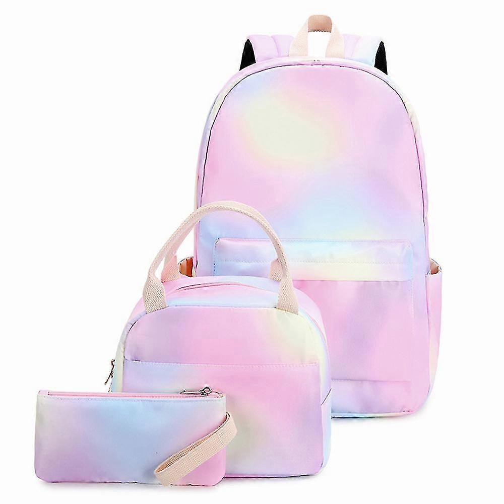 Three-piece backpack female schoolbag waterproof large-capacity backpack