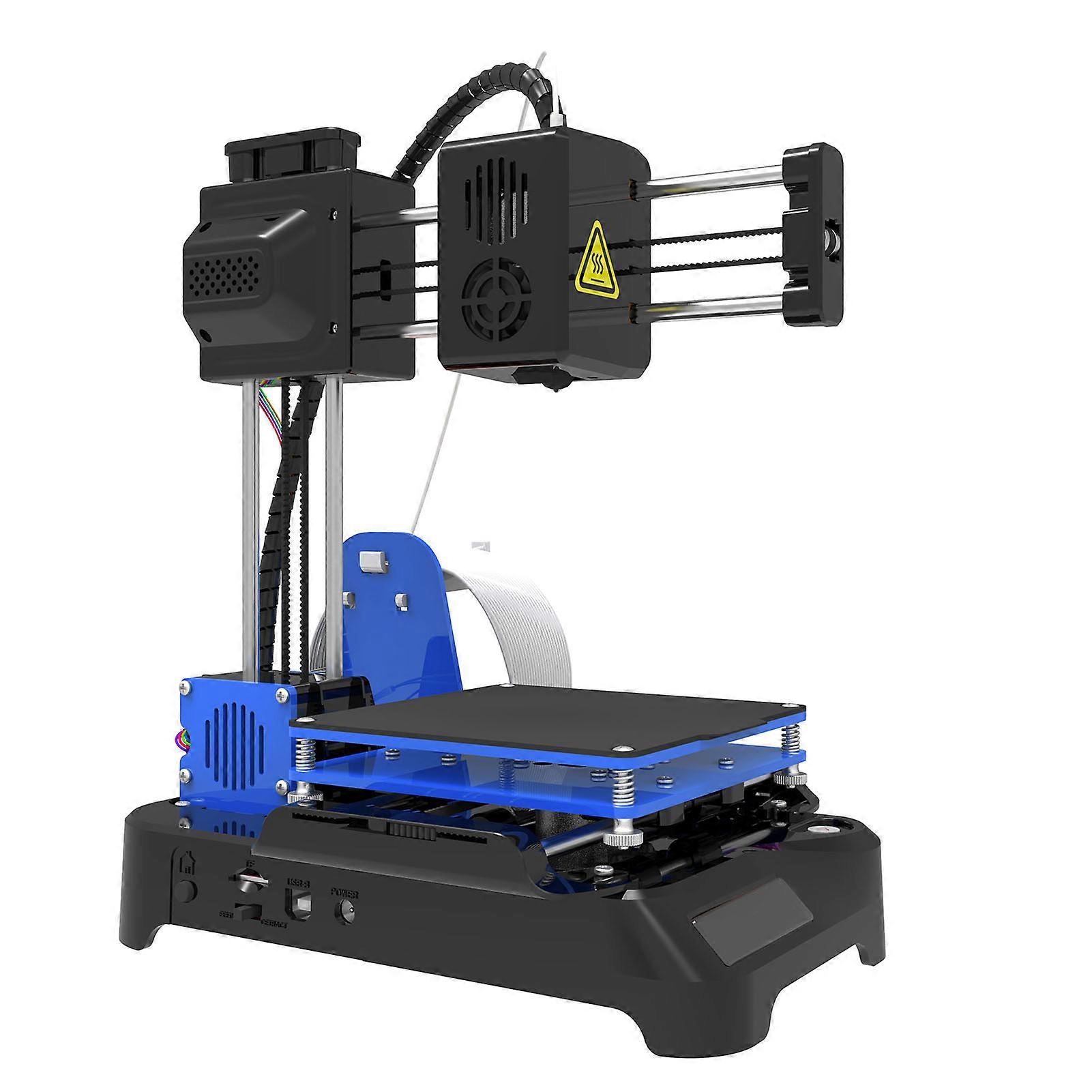 FDM Mini 3D Printer Quiet High Accuracy Upgraded Extruder Technology 4x4x4in Printing Volume Small 3D Printer 100‑240V US Plug 