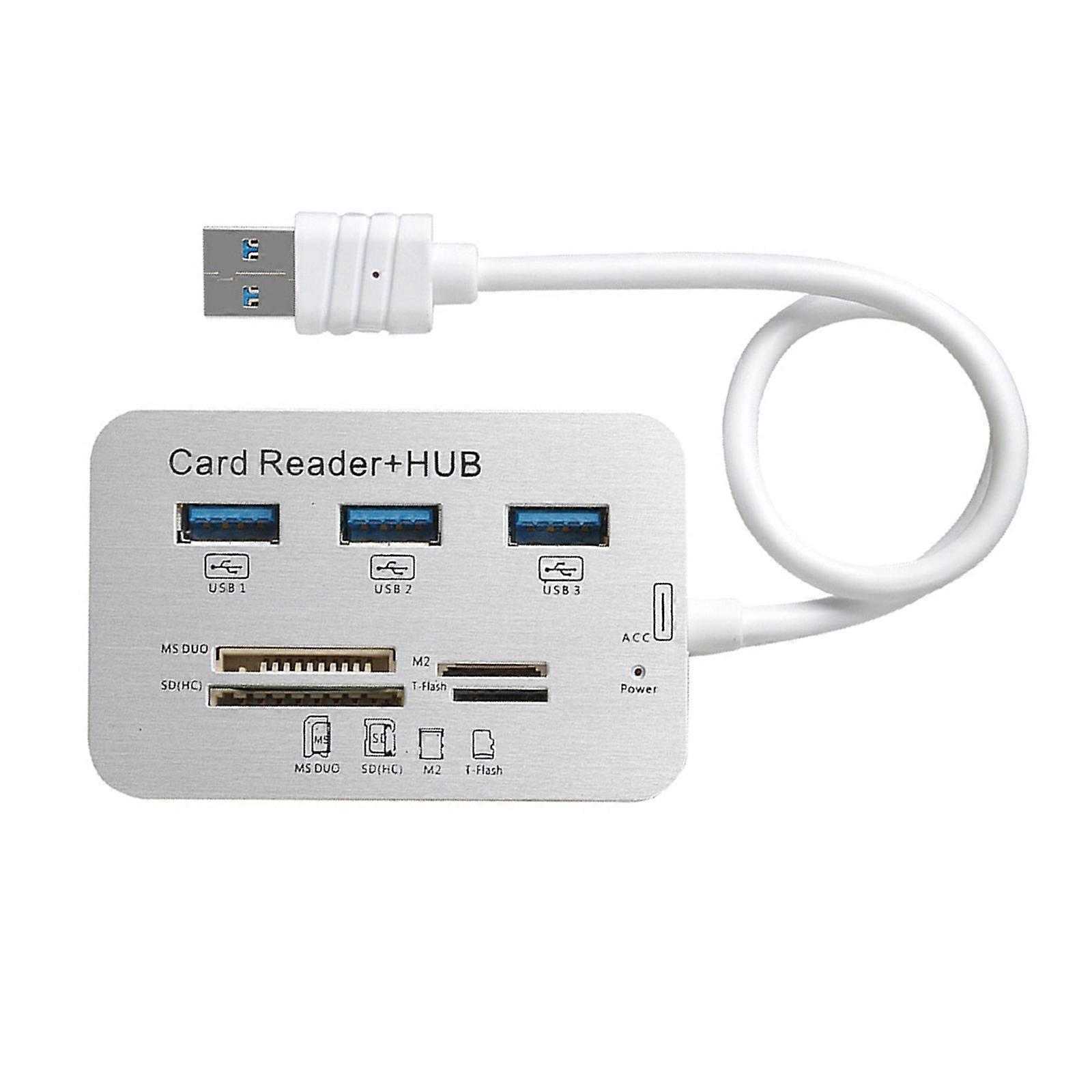 Efficient USB3.0 Hubs with Integrated Multiple Card Reader Slots for Data Access and Device Connection Multicolor