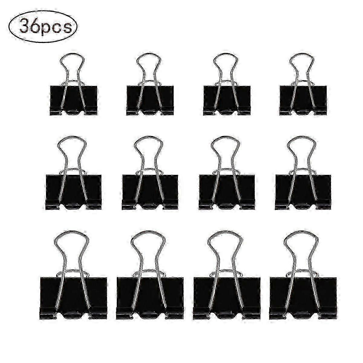 60 Pcs Foldback Clips Multipurpose Paper Clips Binder Clip 19/25/32mm Black