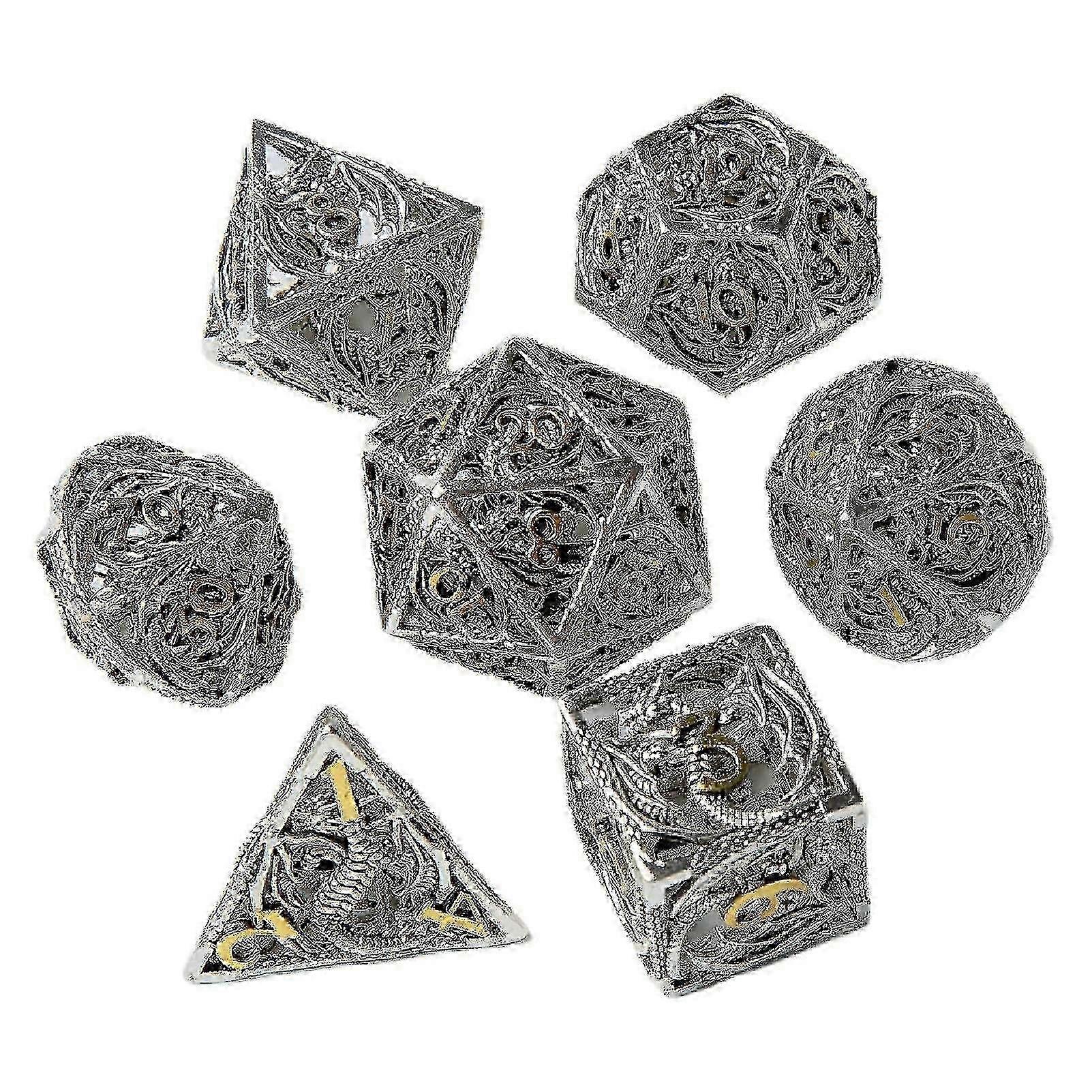 Dice Set Metal Dnd Dice Set Hollow Metal Dnd Dice Set Small Polyhedral For Table Games Role Playing
