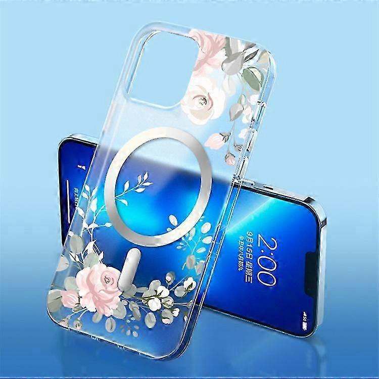 Flower Series Compatible For iPhone 15 Phone Case Compatible with Magsafe IMD Pattern Matte Cover (New Model)