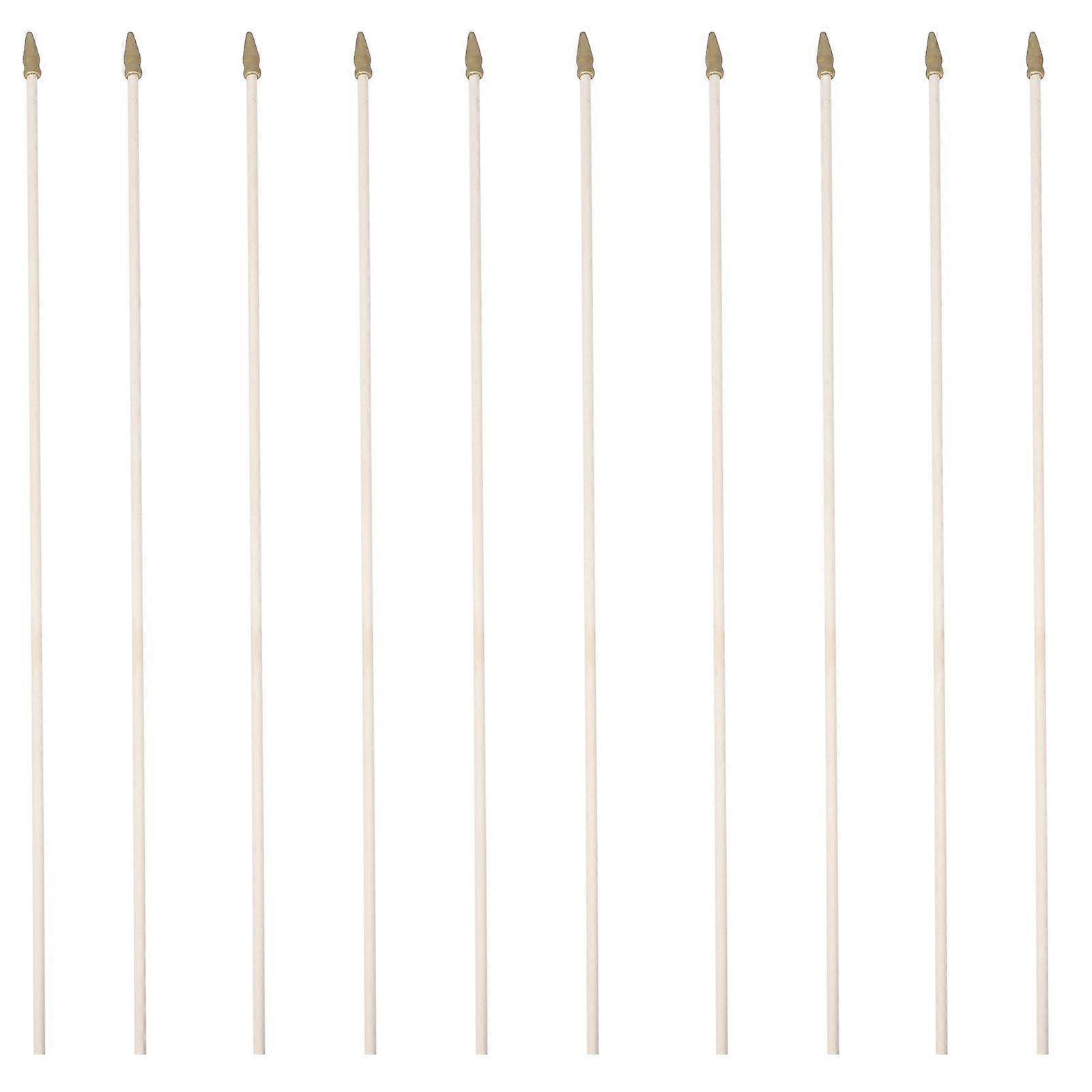 10Pcs ξύλινοι στύλοι σημαίας DIY κοντάρι σημαίας ξύλινα ραβδιά αθλητικά γεγονότα Ιστοί σημαίας χειρός Ιστοί σημαίας