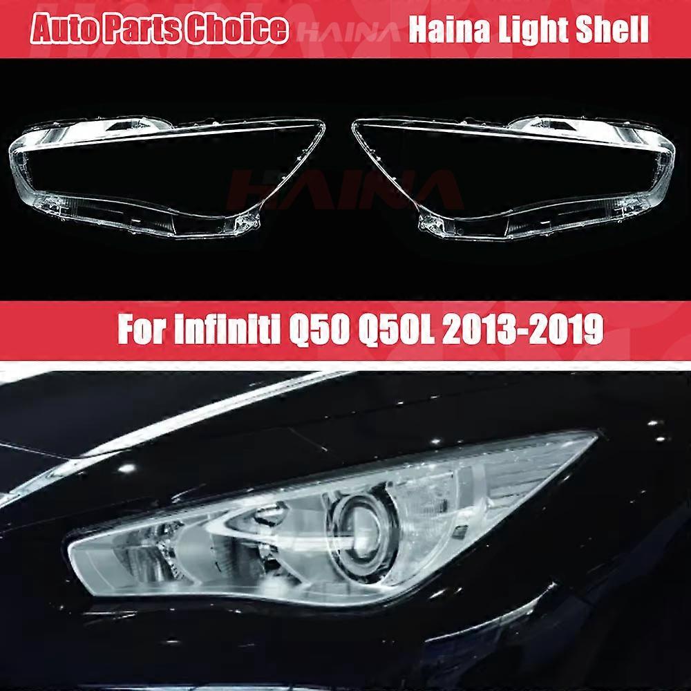 Headlight Cover Lens For Infiniti Q50 Q50L 2013 2014 2015 2016 - 2019 Lamp Shell Lampcover Plexiglass Replace Original Lampshade