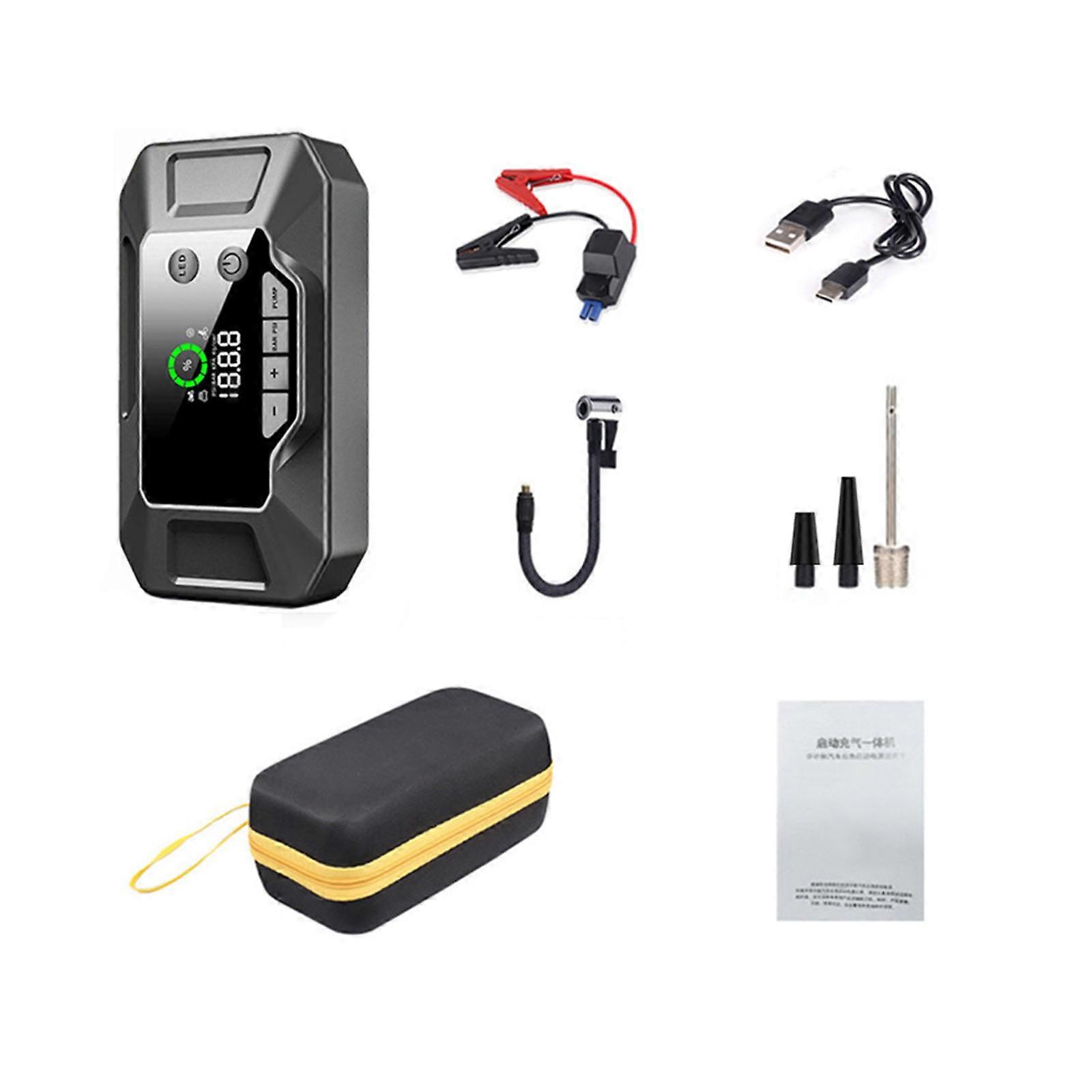 8000mAh Automotive Power Backup Air Compressor With 600A Jump Start And Rapid Tire Inflation Suitable For Emergency Use Multicolor