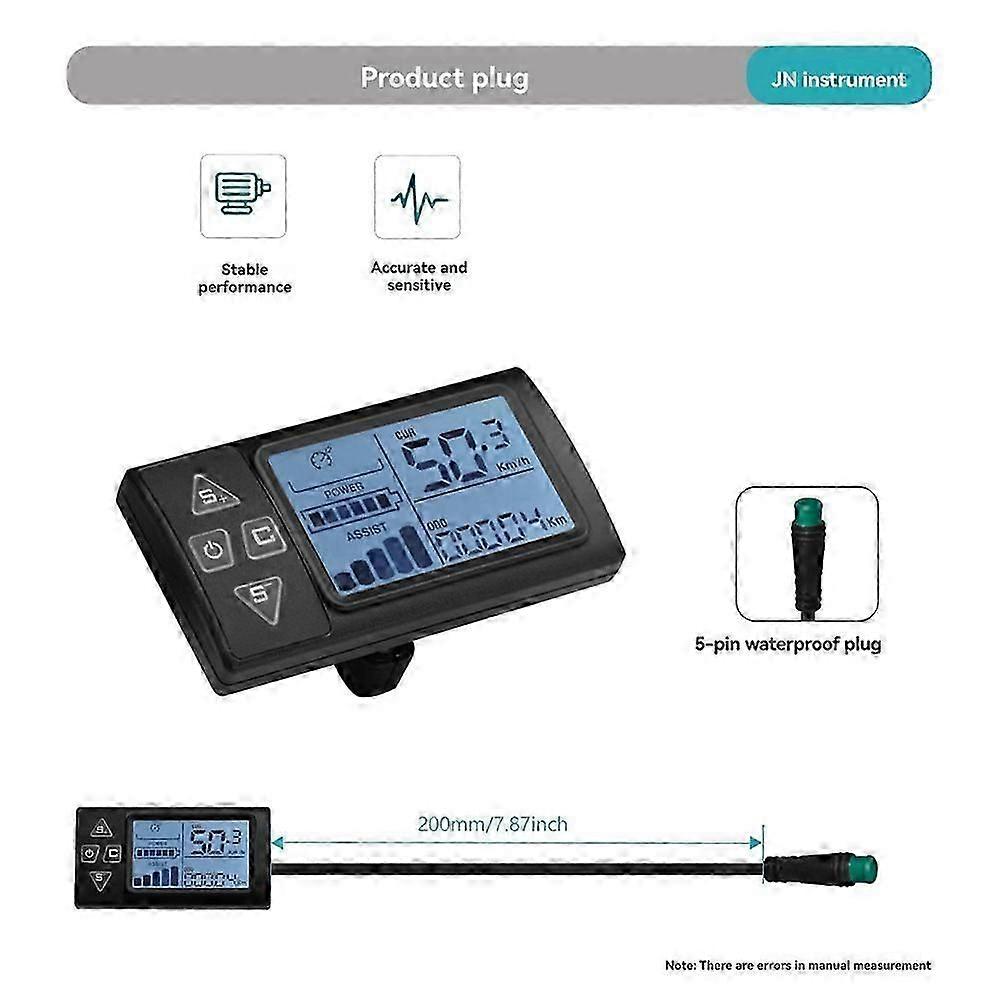 Afișaj LCD S861 pentru scuter și bicicletă, pentru contor de bicicletă electrică impermeabil de 24V, 36V, 48V