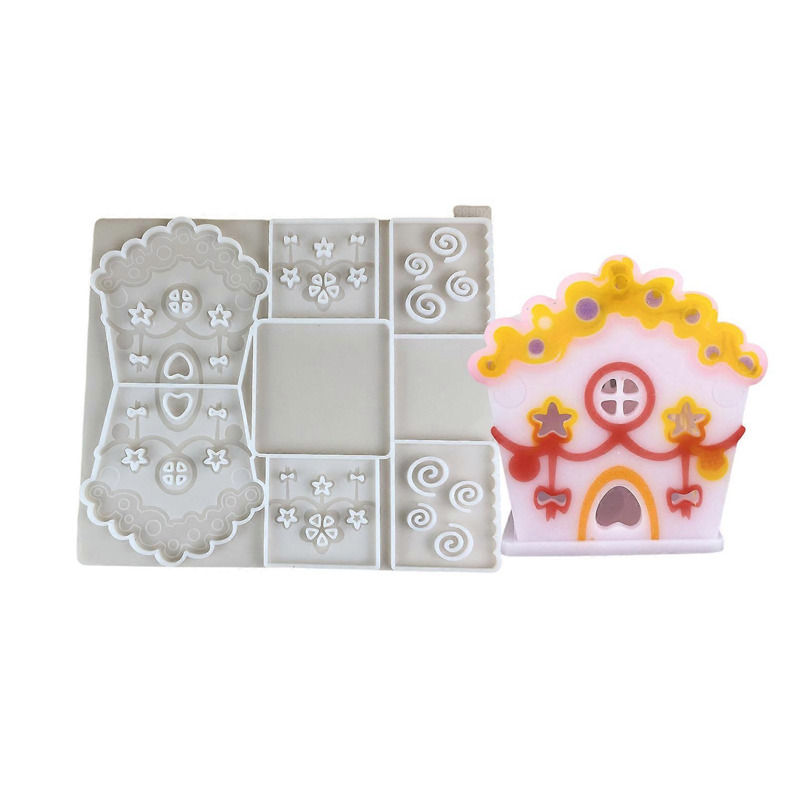 Silicone Mold House For DIY Candle Making And Home Decors Projects Easy To Assemble Mold Perfect For Craft Enthusiasts Multicolor