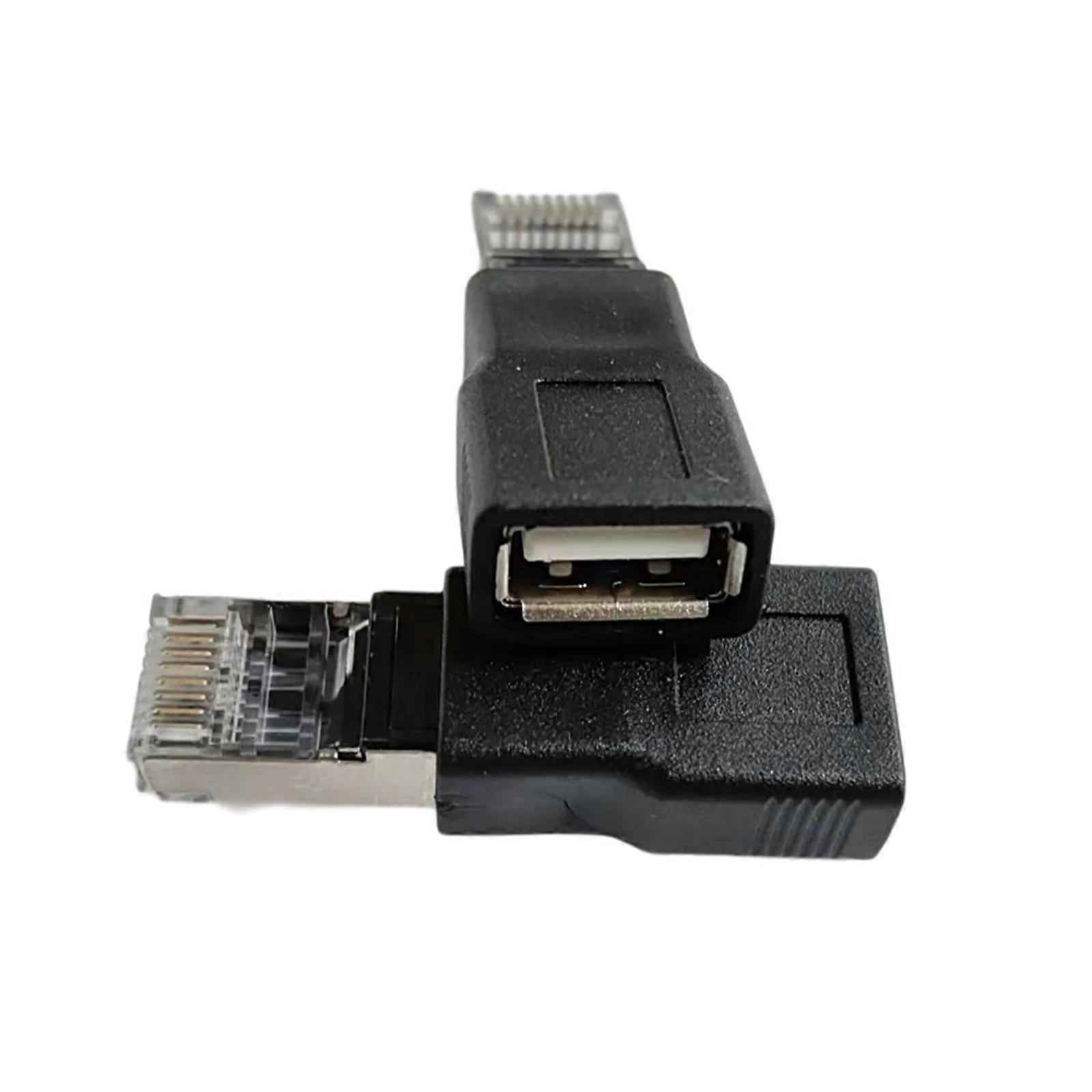 2Pieces USB to RJ45 Connectors USB2.0 Female to Ethernet Male Adapter for Desktop Computers and Routers Plugs and Play Multicolor