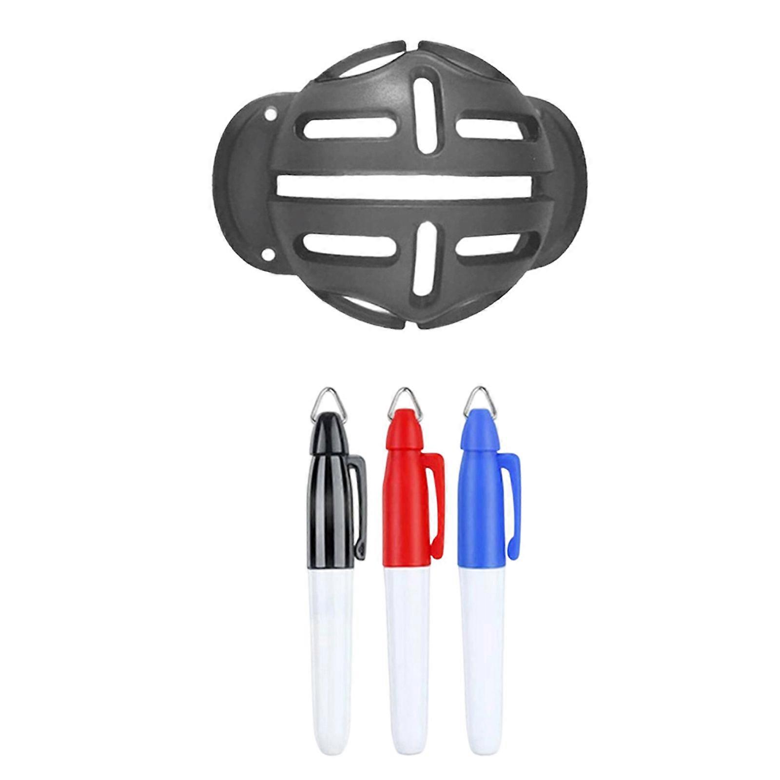 Portable Golf Ball Marker With 3 Color Pens Golfs Ball Putting Clip Template Alignment Tool Putt Positioning Marker Multicolor