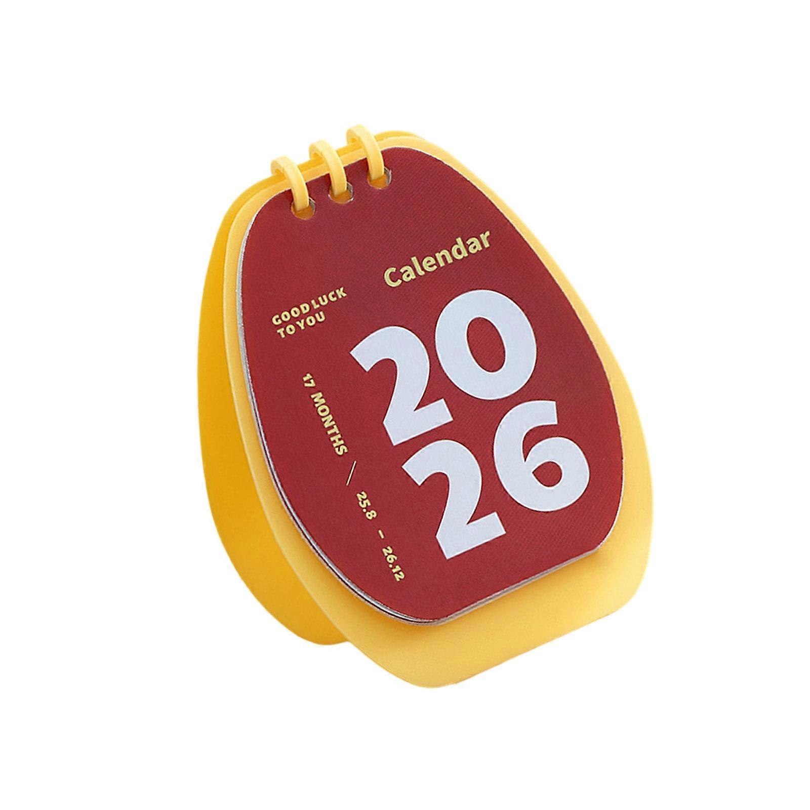 Permanent Impermeable Plastic twenty twenty six Twist Limit Desk Calendar Highlighting Simple Throw Panes And Clear Dates  Yellow