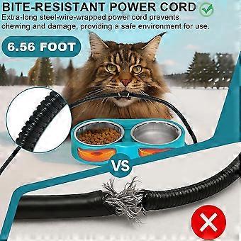 Beheizter Wassernapf für Hunde und Katzen, wärmender Hundenapf für den Außenbereich mit Kauschutz-Netzkabel, wasserdichter beheizter Futternapf für Haustiere mit US-Stecker