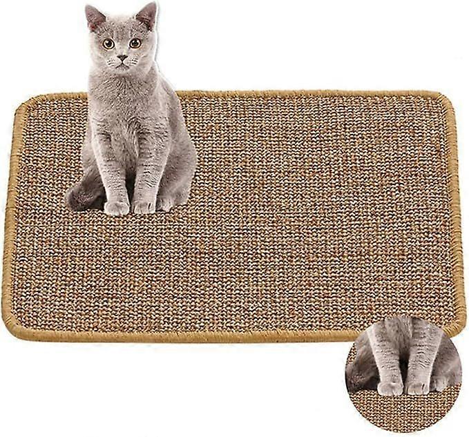 Horizontal Cat Floor Scratching Pad Rug, Protect Carpets and Sofas (Yellow)