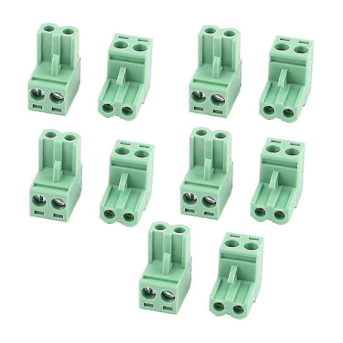 Kf2edg 5.08mm 2P Pluggable Terminal Block Socket 300V 10A Green (10pcs)