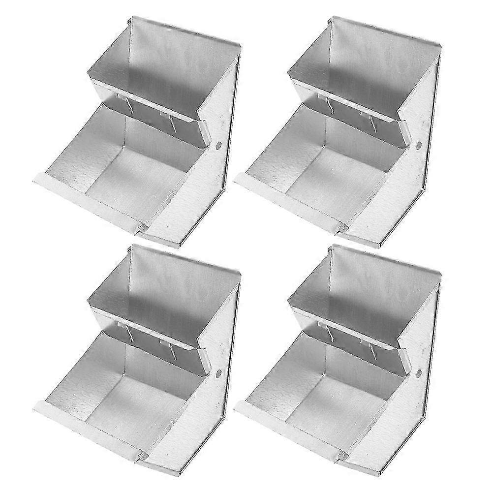 Durable rabbit cage feeder 4pc metal farming tool for efficient feeding