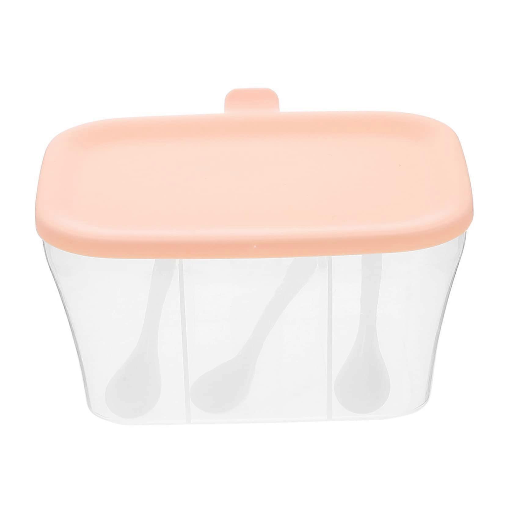 Spice Storage Containers with Airtight Lids, Transparent Kitchen Spice Jars Organizer, Pink