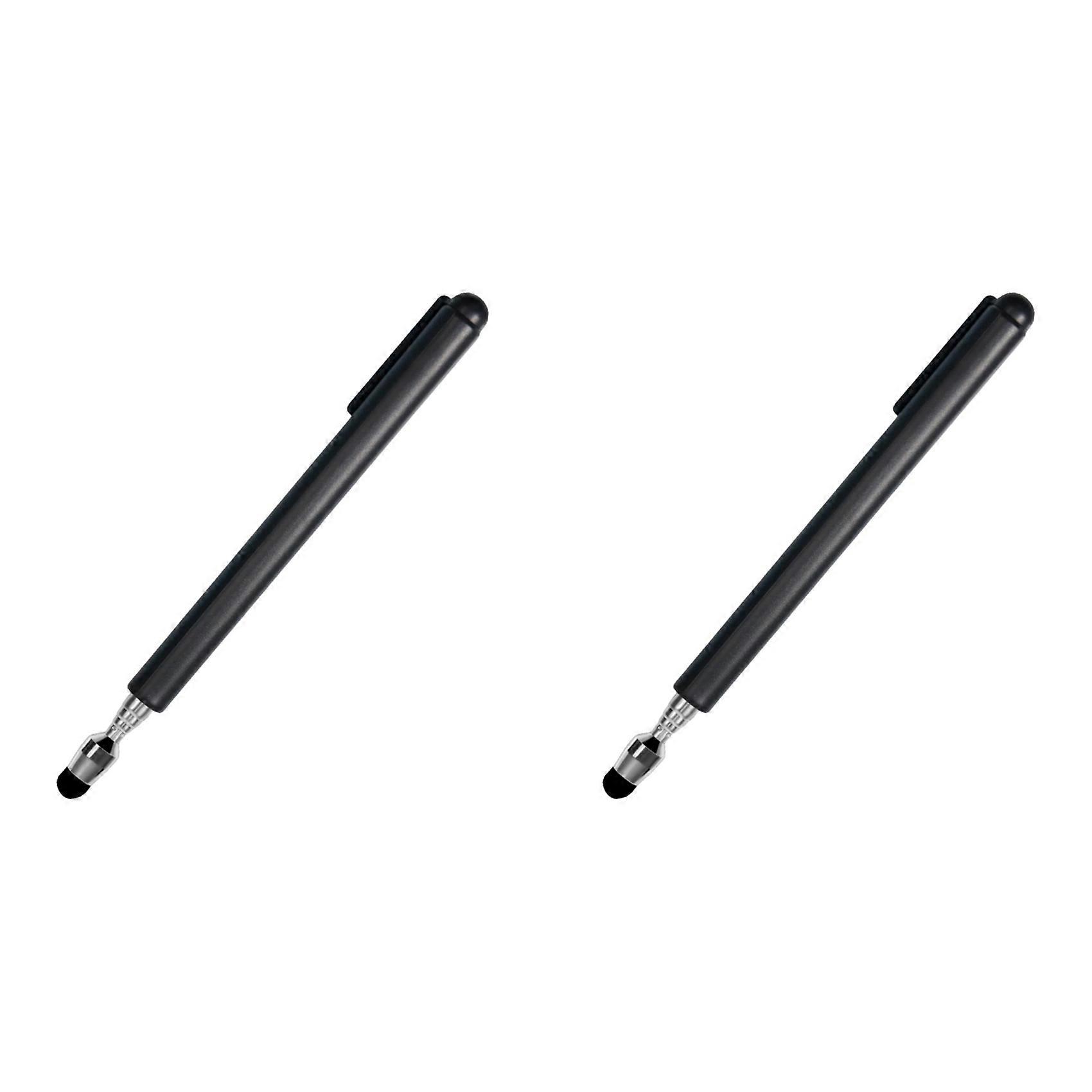 2X Universal Telescopic Stylus Pen for Touch Screens,Retractable Pointer Stick & Stylus with Special Flocking Tip(Black)
