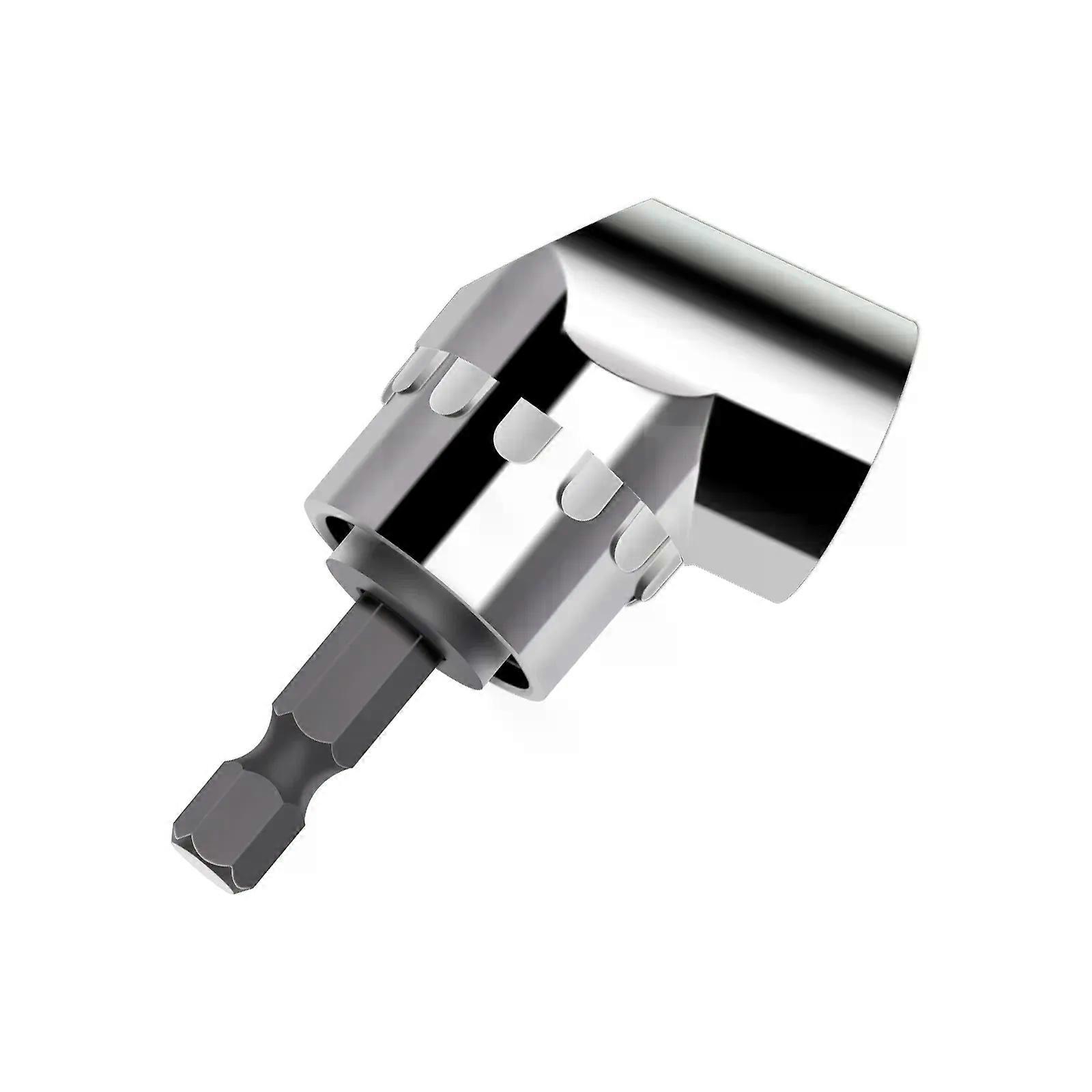 Right Angle Drill Attachment 105 Degree Right Angle Drill Bit Adapter Angled Screwdriver for Tight Space (LONG&SHORT)-Silver