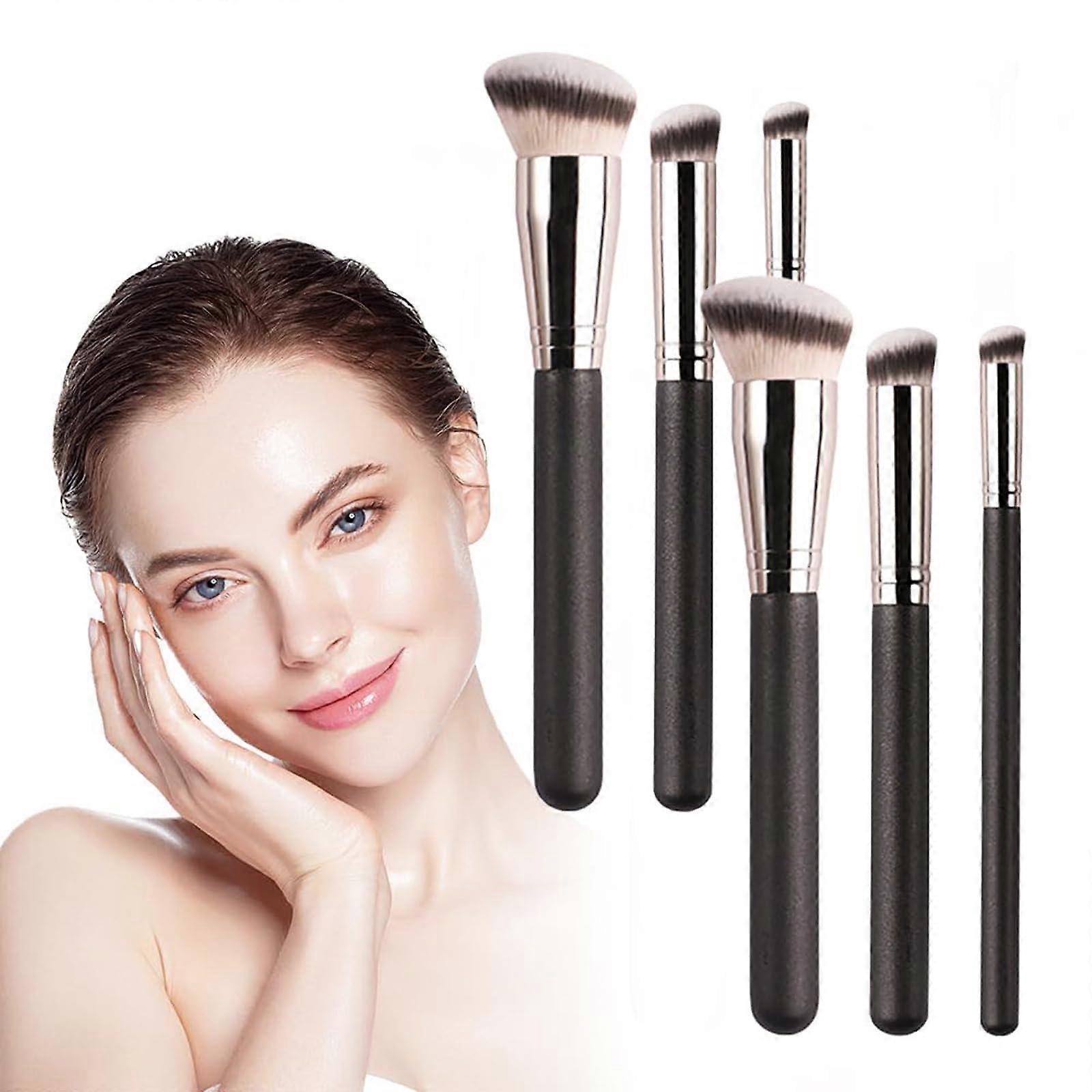 Makeup Brush Set 6PCS with Foundation and Concealer Brushes for Flawless Application