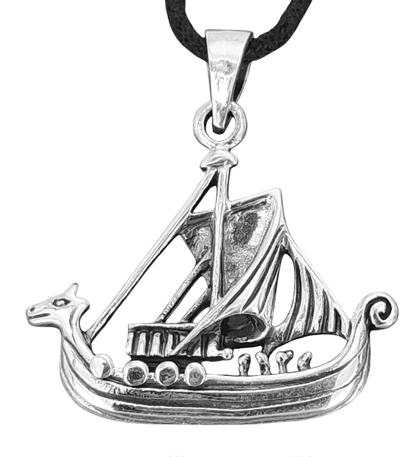 Viking Ship 240 with Snake Chain - Silver