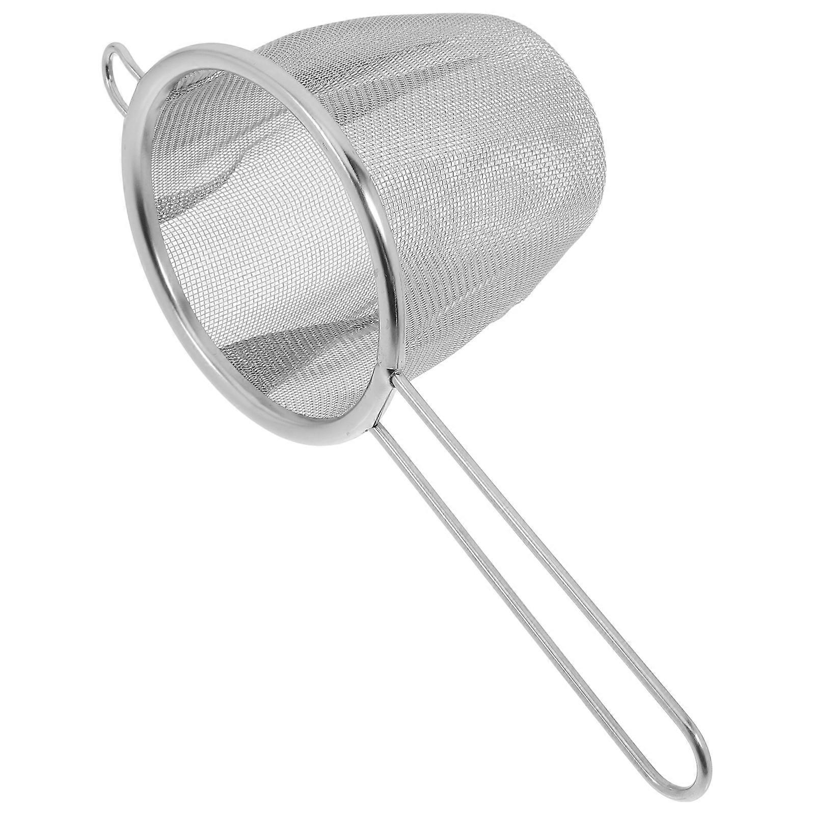 Silver Stainless Steel Tea Infuser with Handle for Fine Mesh Tea Straining