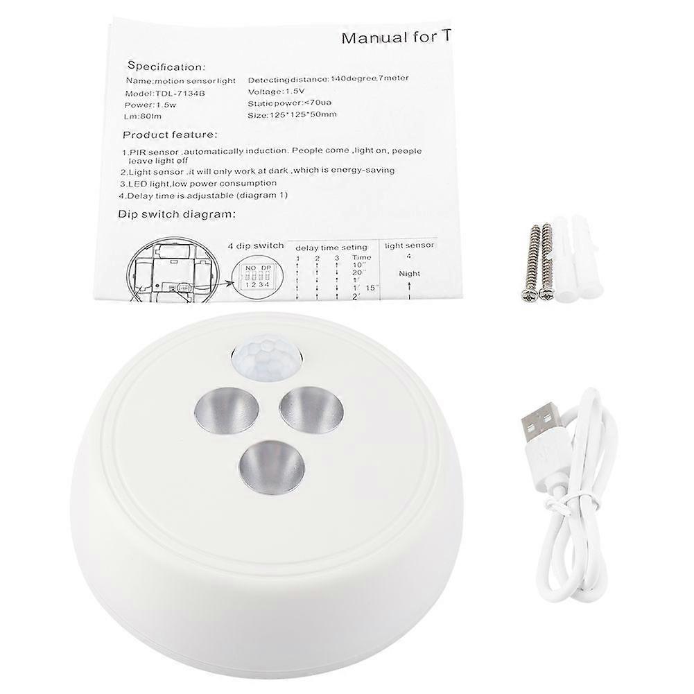 USB Charging LED Light Human Body Motion Sensor Lamp for Corridor Aisle Lighting Cold White