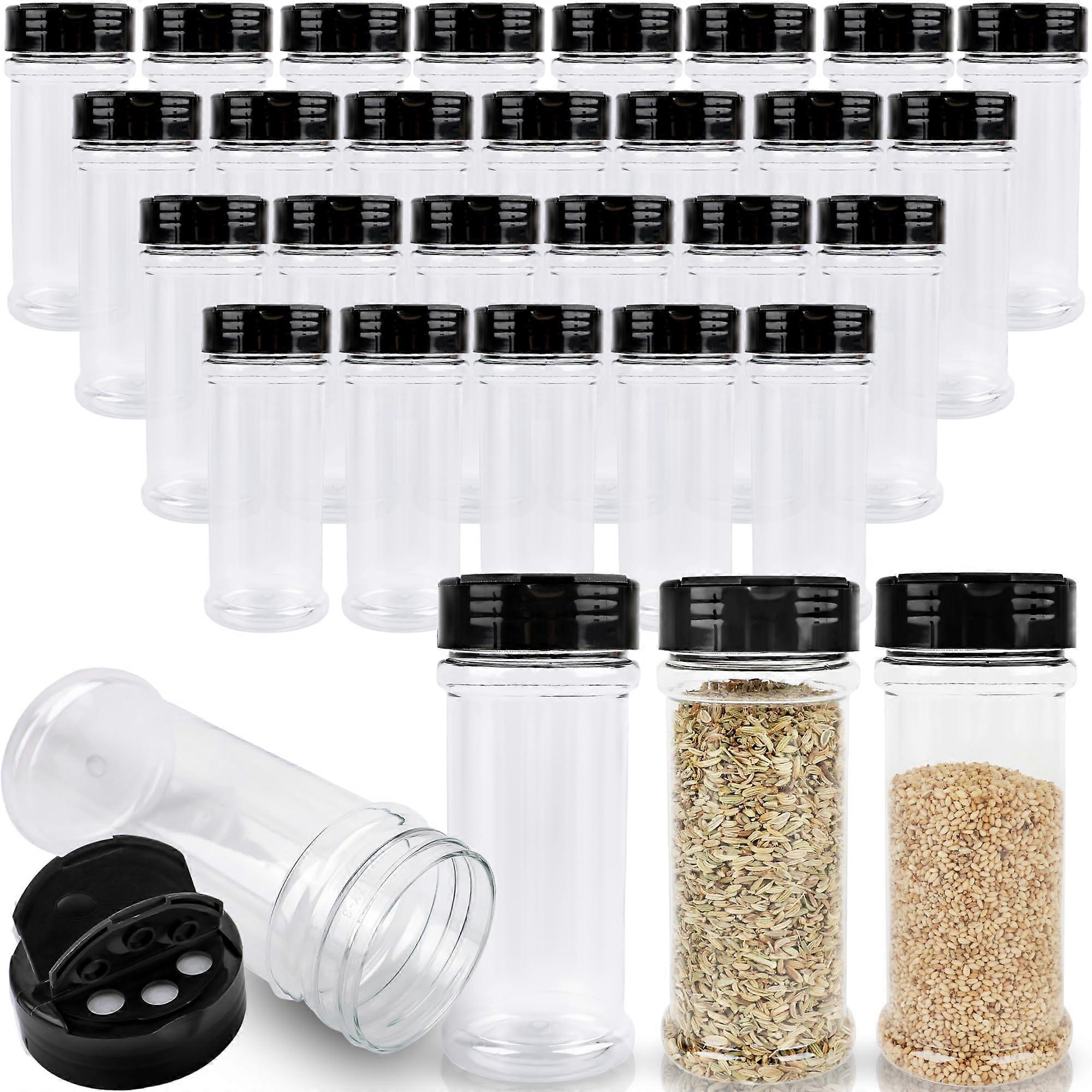 30 Pcs 6 oz Plastic Spice Jars with Controlled Shaker Lids Clear Empty Bottles for Kitchen Storage