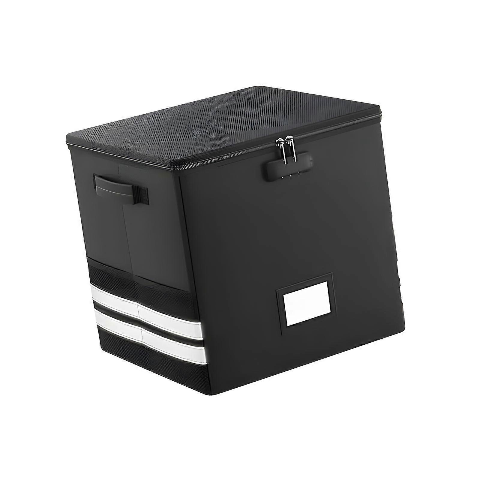 Large Capacity Flame Immune Record Storage Container for Record Records Day night 100 Disks Highlighting Handle and Closed Dirt Dampness Security  L