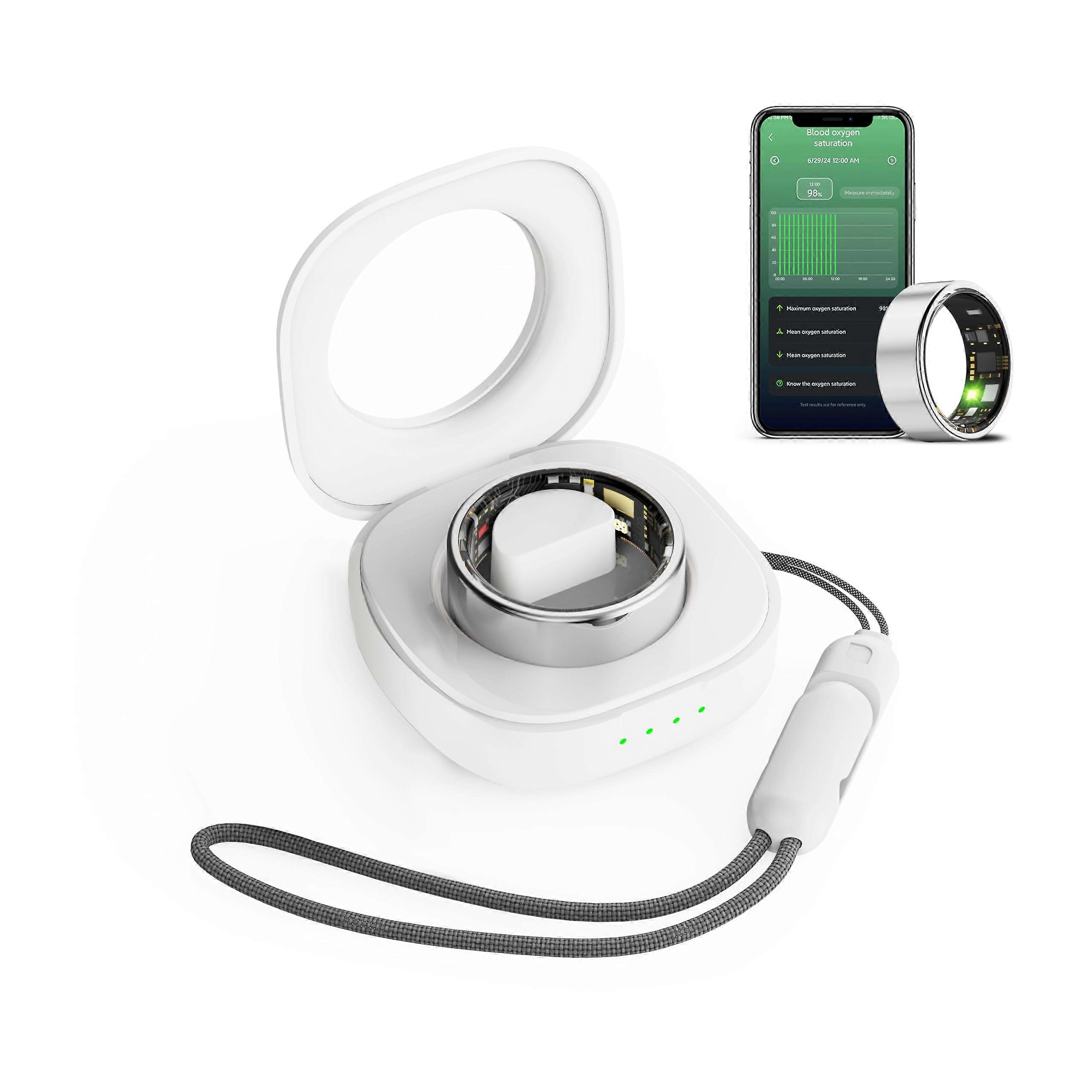 Smart Ring Health Tracker with Heart Rate and SpO2 Monitor, AI Sleep Analysis, Waterproof Silver Size 7