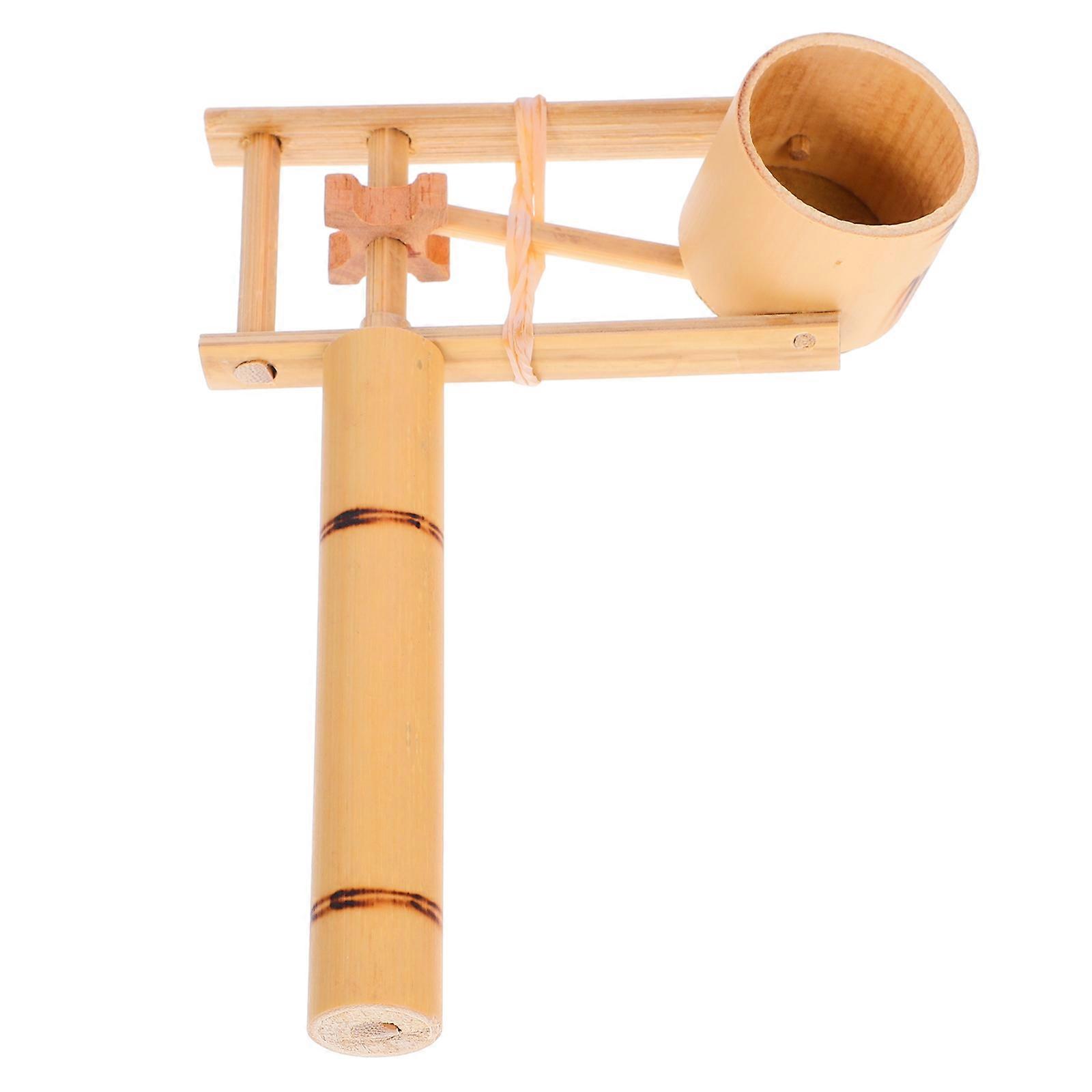 4Pcs Bamboo Castanet With Long Handle For Students Outdoor Activity Simple Design Entertainment